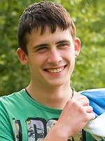 Hot young twink exposed on nature stroking his juicy cock