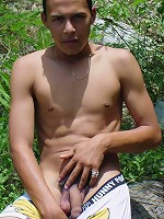 Latino in funny pooh boxer shorts jack on the rock